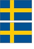 2 Sweden Swedish Flag Flag Stickers Decal Bumper Window Laptop Phone Auto Boat Wall