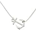 Wrapables Sideways Anchor Pendant Necklace, Rhodium Plated
