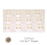 Studex Sterilized Piercing Earrings * Ear Stud * Gold * April *12 Pair Individually Pk *regular