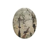 Brown Earthy Picture Agate Oval Focal Pendant Bead 45mm (x1)