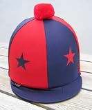 Hearts or Stars Pompom Hat Cover - Red/Navy - Stars