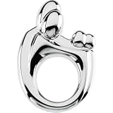 Genuine IceCarats Designer Jewelry Gift 14K White Gold Lg. Mother & Twins Family Pendant. 20.25X14.00 Mm Lg. Mother & Twins Family Pendant In 14K White Gold