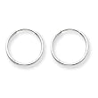 Se192 Endless Hoop Earrings 14k White Gold Polished 1.25mm Tube 14mm Diameter
