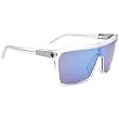 Spy Flynn Sunglasses - Spy Optic Look Series Casual Wear Eyewear - Matte/Shiny Clear/Grey Green with Blue Spectra