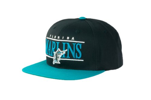 mlb mens florida marlins nineties snapback cap black teal adjustable  more detail click!