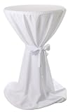Stehtischhusse 80 bis 85 cm in Baumwolle Canvas 220 g/m2 001-weiß