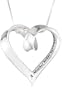 Sterling Silver "A Mother Holds Her Childs Hand For A Short While and Their Hearts Forever" Open Heart Pendant Necklace, 18"