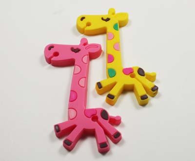 Cute Cartoon (Giraffe - Pink and Yellow - 2 Pieces) Earphone Winder / Cord Manager / Cable Winder