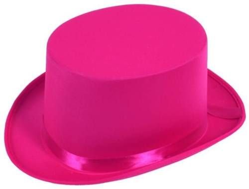 Satin Sleek Top Hat (pink) Party Accessory  (1 count)