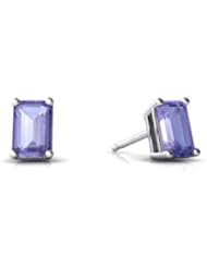 Genuine Tanzanite 14kt White Gold Stud Earrings