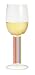 White Wine Glass, Navaja, Rainbow Striped Stem w/ Napkin. Designer Embossed Stem White Wine Goblet