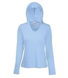 Fruit of the Loom Lady-Fit Hooded T in Sky Blue Size XS-8 (SS88)