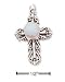 Sterling Silver Fancy Filigree Synthetic Opal Cross Charm