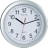 Quartz Wall Clock Silver Kitchen & Housewares