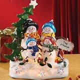 Personalized Fiber Optic Snowman Family Figurine