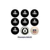 Philadelphia Eagles NFL Licensed Billiards Ball Set of 9 (7 Team, 1 Cue,1 Eight Ball)
