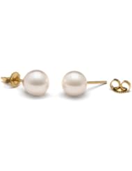 Pair of 7.0-7.5 mm, AAA Quality, White Akoya Pearl Stud Earrings