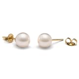Pair of 7.0-7.5 mm, AAA Quality, White Akoya Pearl Stud Earrings
