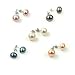 5 Sets AugustinaJewelry Freshwater Cultured Pearl Earrings 9-10mm Multi-Color Pearls with Silver Mount