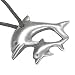 Mother And Baby Dolphin Pewter Pendant Necklace