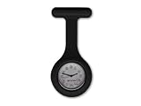 Nurses Fob Watch - Black - Silicone (Infection Control) + BLUE SILICONE HOLDER FREE!!