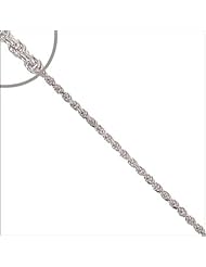 14k White Gold, Facetted Rope Chain Necklace 3mm Wide