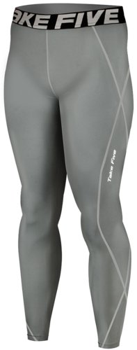 New 019 Skin Tights Compression Leggings Base Layer Grey Running Pants Mens