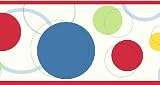Primary Color Retro Circle Toss Wallpaper Border