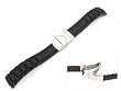 Men's Rubbertech (TM) Silicone Rubber&nbsp; Watchband Stainless Steel Deployment Buckle Black 22mm
