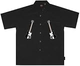 Gibson SG embroidered guitar black club shirt, Dragonfly