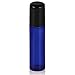 Rioa 10ml(1/3oz) Cobalt Blue Glass Roller Bottles With Stainless Steel Roller Ball for Essential Oil - Include 6 Extra Roller ball