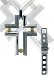 Stainless Steel and Gold Cross Pendant with Holy Profile