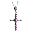 Handcrafted February Birthstone Cross Necklace MADE WITH SWAROVSKI ELEMENTS