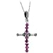 Handcrafted February Birthstone Cross Necklace MADE WITH SWAROVSKI ELEMENTS