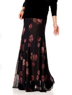 A Pea in the Pod: Secret Fit Belly(tm) Full Length Screen Print Maternity Skirt