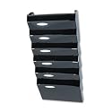 Rubbermaid 16661 Classic hot file 7-pocket wall system w/labels/holders, letter, black