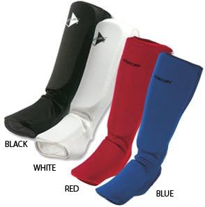 CGear Athletics Adult Shin & Instep Cloth Muay Thai Sparring Guards - Black / Small