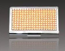 Jonquil,sterling Silver Plated Business Card Case Enhanced with Acrylic Gold Tone
