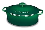 Cuisinart Chef's Classic Enameled Cast Iron 5-1/2-Quart Oval Covered Casserole, Green
