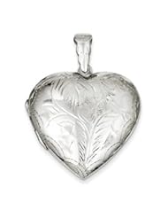 Genuine IceCarats Designer Jewelry Gift Sterling Silver Domed Heart Locket