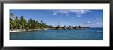 Beach Huts on the Water, Kia Ora Village, French Polynesia Framed Art Poster Print by Panoramic Images, 43x19