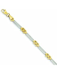 Genuine 14K Two-Tone Fancy Bracelet 7.25 Inches 4 Grams Of Gold 100% Satisfaction Guaranteed.