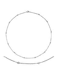 18KT White DBY Roundel Necklaces Length = 16
