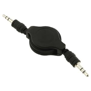 Fosmon 3.5mm Aux Auxiliary Retractable Audio Cable Cord For The Samsung Galaxy S3 I9300- Black
