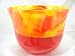 DBR Glass Hand Blown Art Glass Red/Yellow Fluter Bowl