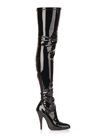 Black Stretch Thigh High Boot - 8