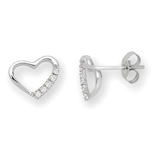 0.07 Carat Diamond Stud Earrings in 9ct White Gold