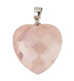 20mm Sterling Silver Rose Quartz Heart Pendant