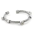 Rhodium Brass with Clear Swarovski Crystal Bangle, Weight: 31.00gm Rhodium Brass with Clear Swarovski Crystal Bangle, Weight: 31.00gm