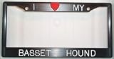Black Plastic I Love My Basset Hound Frame